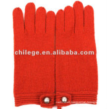 Woman's 100%Wool knitted Gloves/mittens with buckle decoration